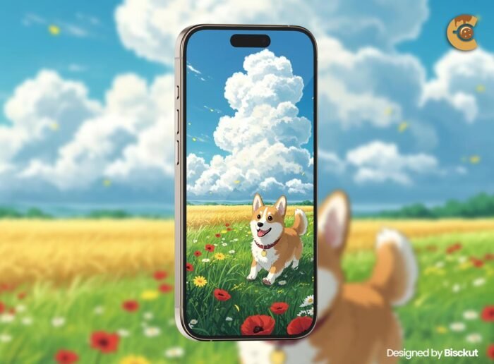 Free Shiba Inu anime-style wallpaper