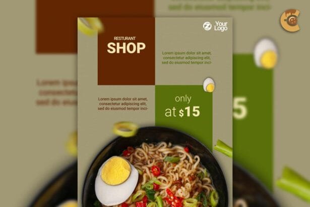 Free food flyer PSD template with modern layout, perfect for cafés, restaurants, and food promotions.