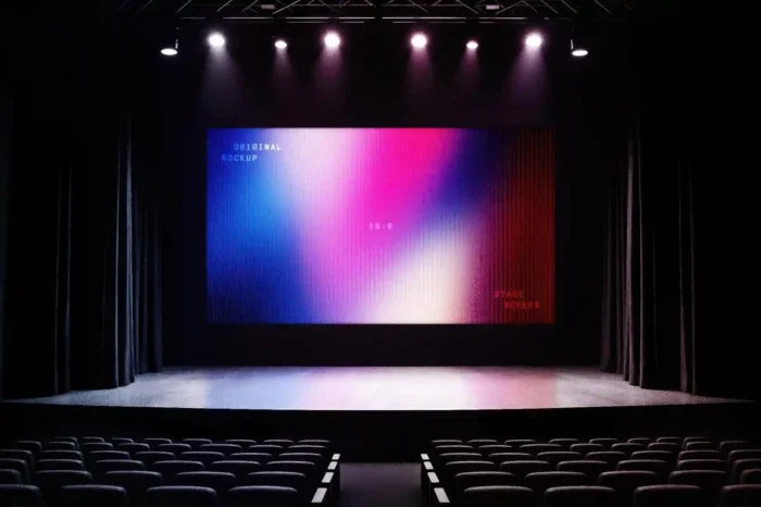 Free 16:9 Stage Screen Mockup