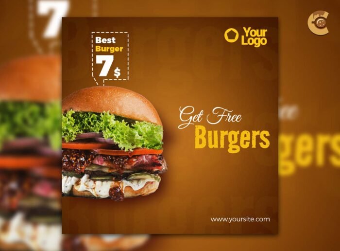 Editable food social media post template for restaurants, cafes, and food bloggers to promote special offers.