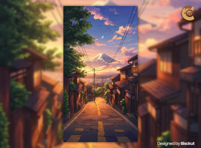 Japanese street anime wallpaper