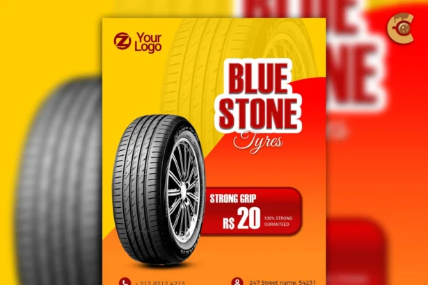 Editable Tyre Sale Flyer Template for Auto Promotions