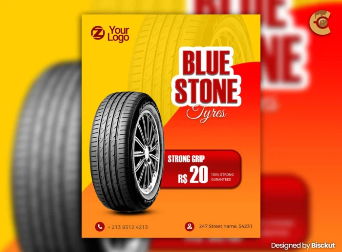Editable Tyre Sale Flyer Template for Auto Promotions
