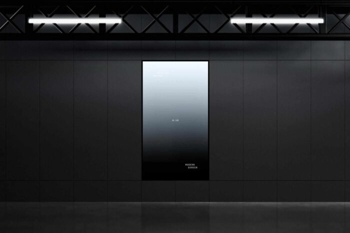 Free Vertical LED Screen Display Mockup