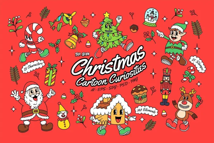 190+ Christmas illustrations pack