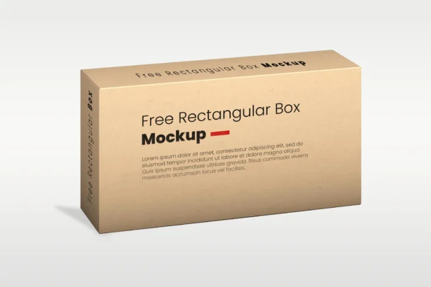 Realistic mailer box mockup with editable smart object, customizable colors, and high-quality design