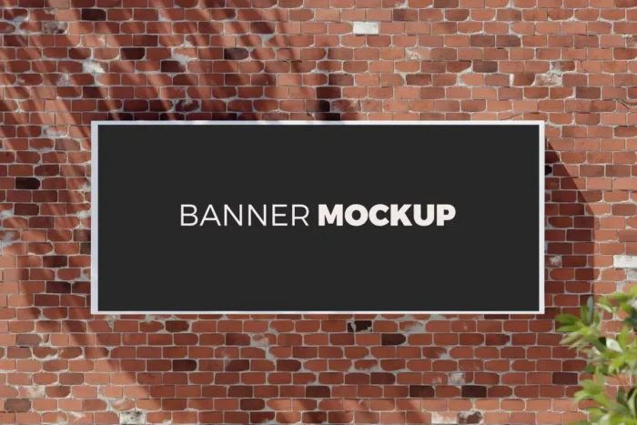 Fully editable PSD banner mockup with grey background for event graphics