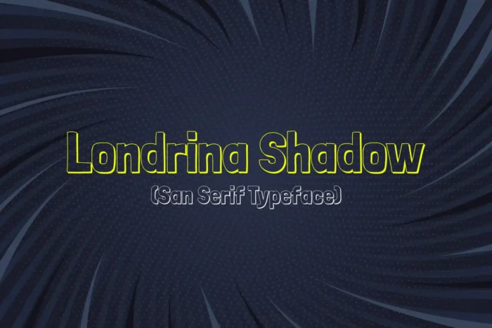 Londrina Shadow 3D outline font for playful and creative designs, perfect for posters and branding.