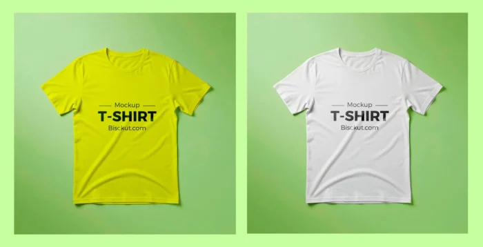 Crumpled T-shirt mockup with customizable design and color, showing realistic fabric texture in a high-res PSD file.