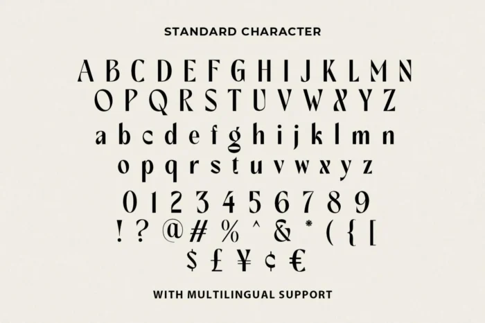Full character set of Advera font including uppercase, lowercase, numbers, and symbols