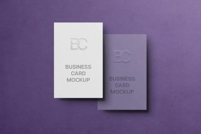 Free 85x55 Vertical Business Card Mockup - Image 2