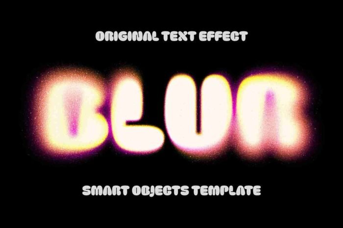 Blur text effect psd with glam sparkles and glowing edges, ideal for Y2K designs, streetwear, album art, and underground zines. Select 81 more words to run Humanizer.