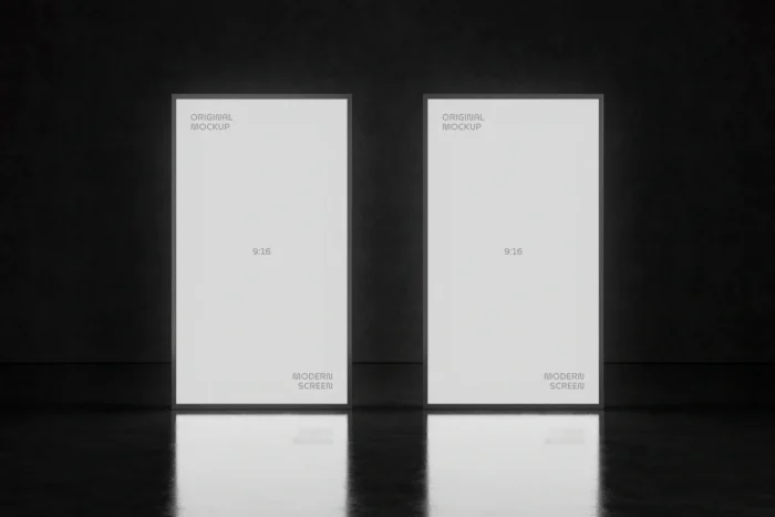 Free 2 Glowing 9:16 Screens Mockup - Image 3
