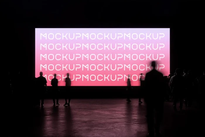 21:9 Expo Screen Mockup – Glowing, High-Quality Display