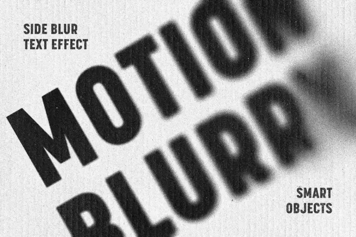 Free Side Blur Paper Text Effect PSD with grunge motion blur for zines and street-style posters.
