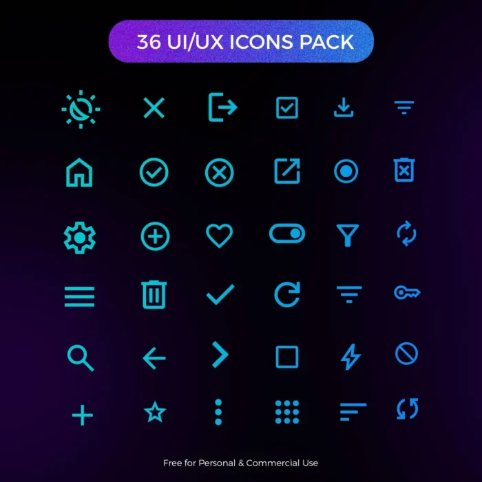 36 Material UI Icons Pack