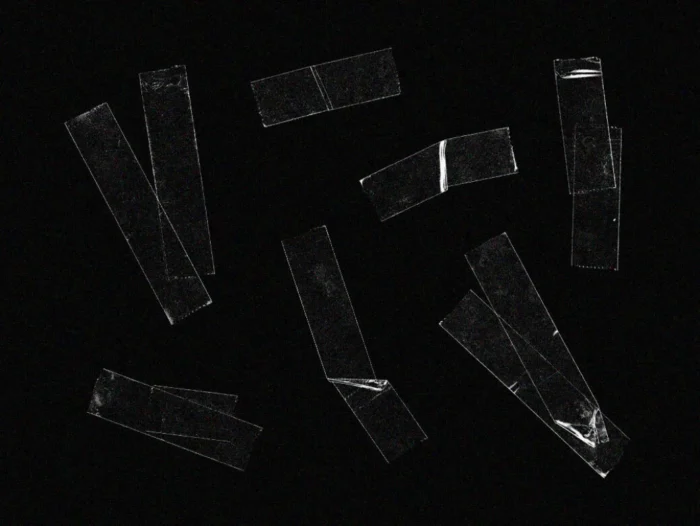 Torn adhesive tape overlay for posters and digital art