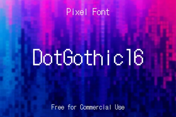 Pixelated Dot Gothic 16 font for retro gaming UI design