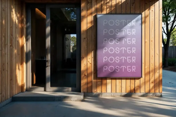 Free A4 Outdoor Poster Mockup