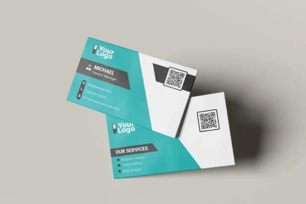 Corporate visiting card template in PSD format with editable layout and customizable colors.