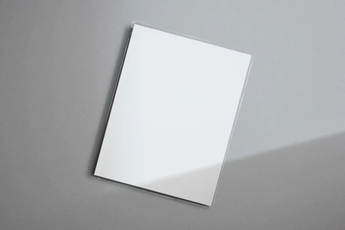 laminated paper mockup in PSD format with Smart Object layer and natural lighting