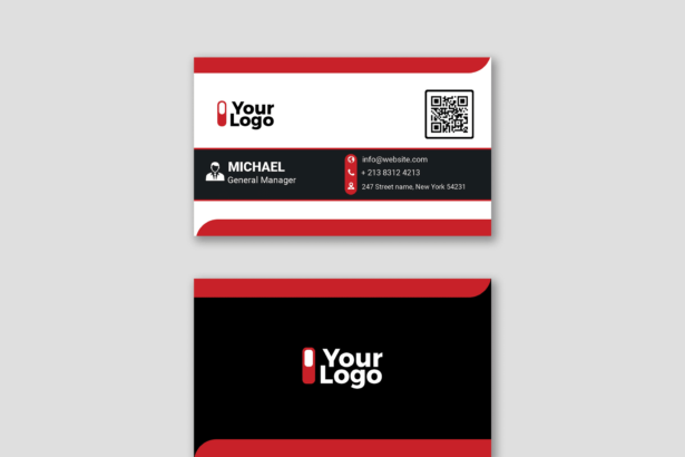 Minimal corporate visiting card PSD template, CMYK, standard size, editable in Photoshop