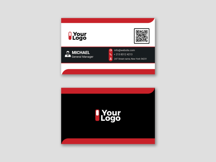 Minimal corporate visiting card PSD template, CMYK, standard size, editable in Photoshop