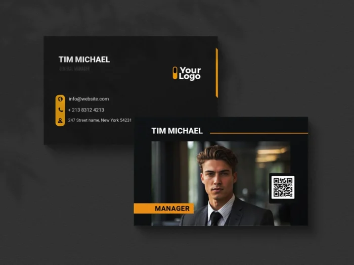 Modern personal business card template in PSD format
