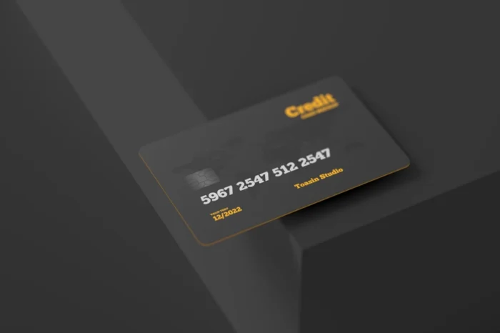 Free Realistic Credit Card Mockup PSD