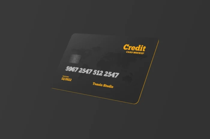 Free Realistic Credit Card Mockup PSD