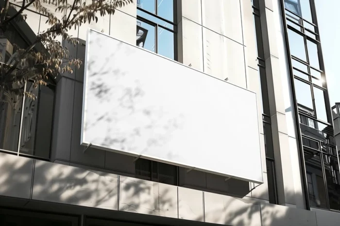 Outdoor billboard mockup PSD with smart object, high-res 4500x3000px, realistic street scene.
