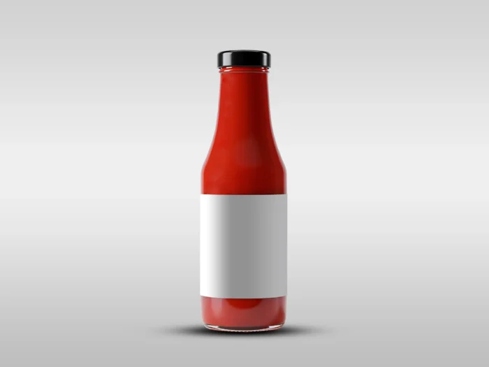 Free ketchup or hot sauce bottle mockup for branding