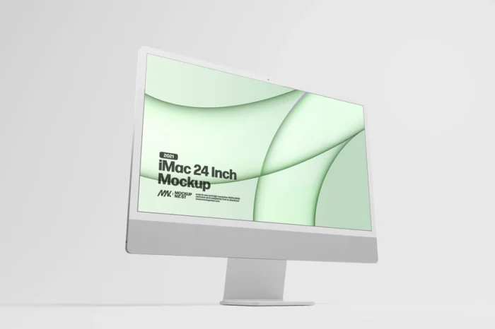 Realistic iMac mockup PSD with editable screen
