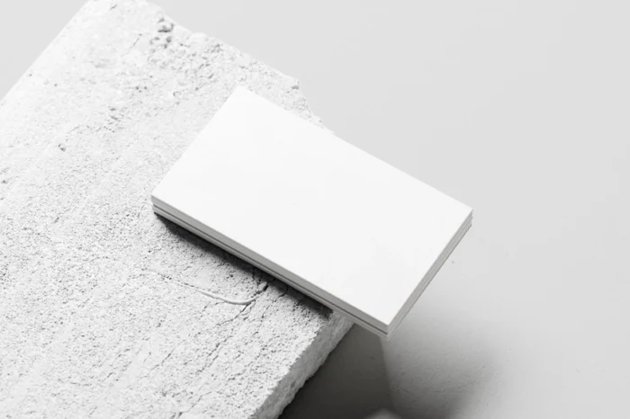 Blank business card mockup, minimal design, PSD file with smart object, perfect for showcasing branding.