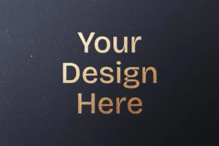 Realistic golden foil embossed logo mockup with luxury texture