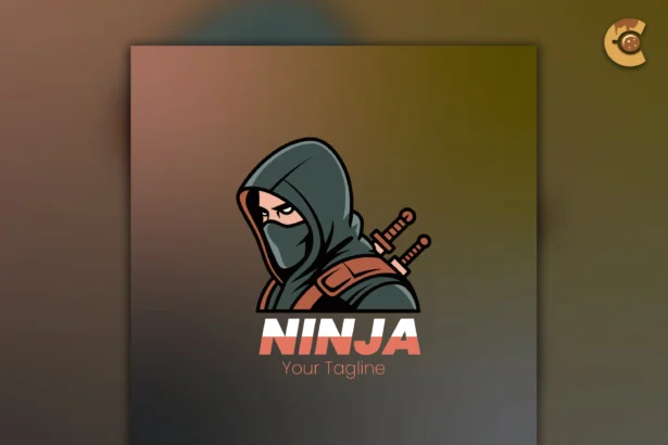 Ninja logo vector for esports and gaming branding