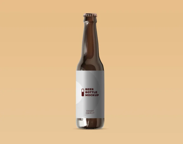 Photorealistic Beer Bottle label Mockup – Free PSD