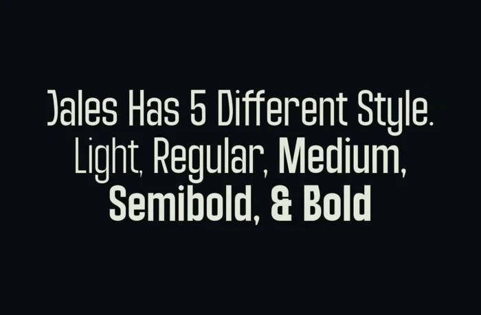 Jales font family showing all 10 weights from light to bold