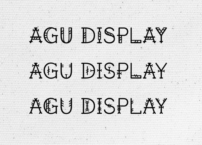 Agu Display monospaced font with outline design