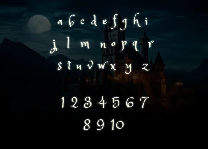 Princess Sofia font lowercase letters and numeric digits preview