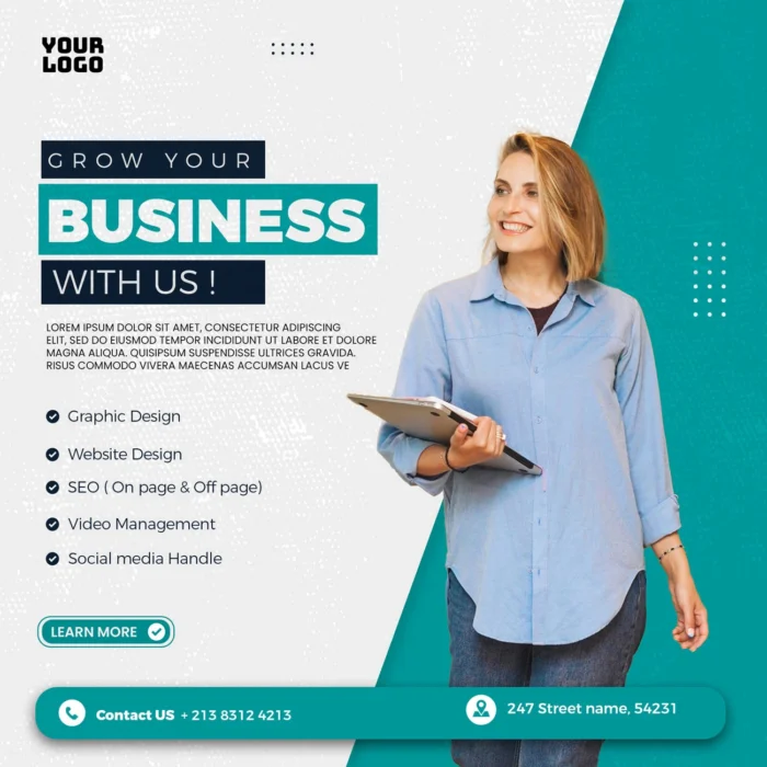 Professional social media poster template PSD