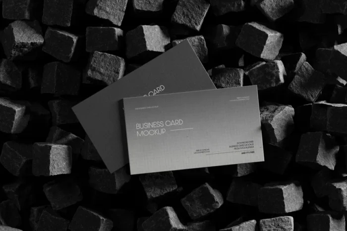 Free Business Card on Concrete Mockup PSD