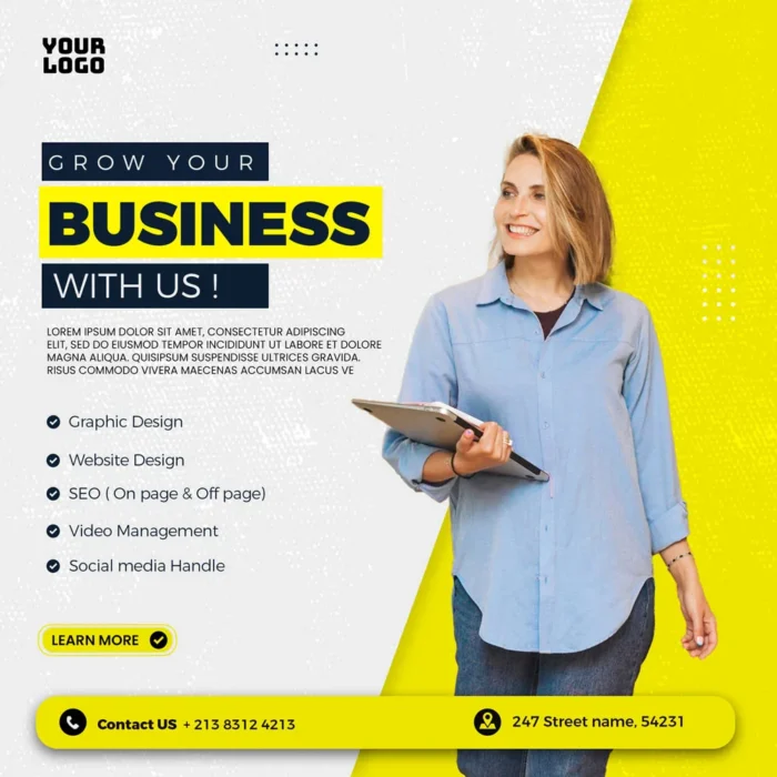 Editable marketing agency flyer design