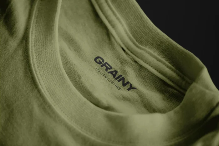 Free neck label T-shirt mockup PSD for realistic inner branding