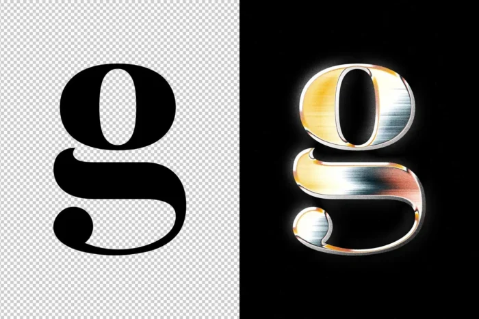 High-impact metallic text template free download