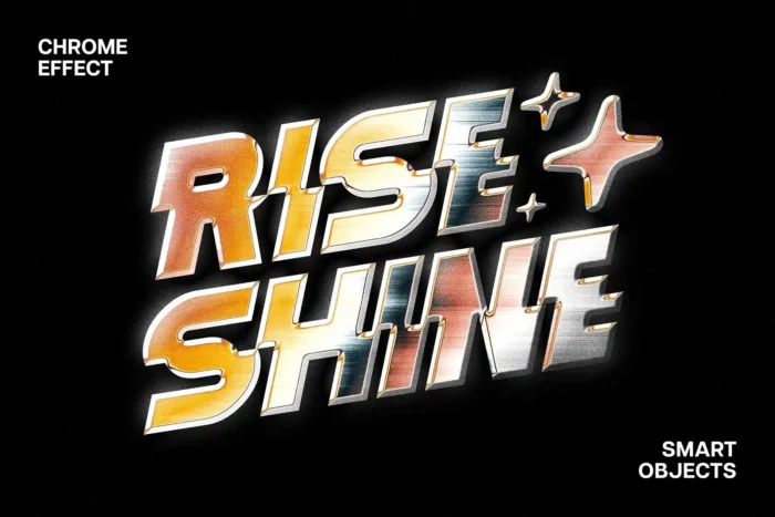 Editable chrome text style for Photoshop