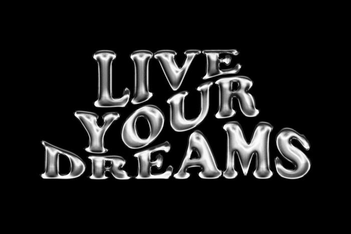 Futuristic chrome typography effect free download