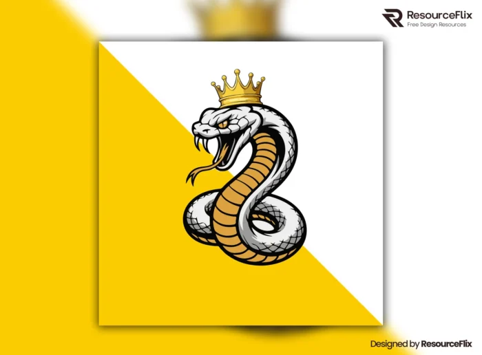 Free Viper esports logo vector with crowned viper design