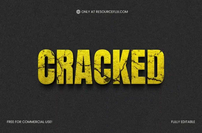 Free Wall Crack Text Effect PSD