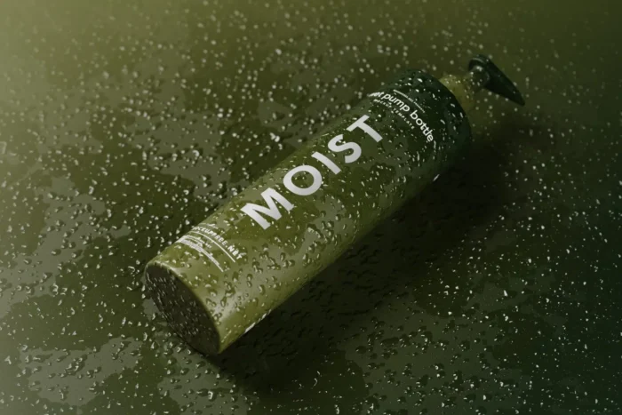 Free Wet Cosmetic Pump Bottle Mockups PSD